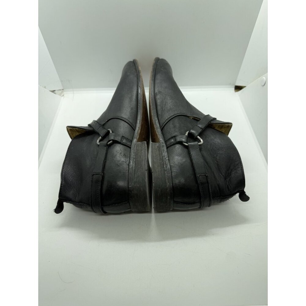 Hudson London Men’s Chelsea Ankle Boot Eu 44/Us 11 Black Leather Strappy Pull On — image 5 of 8